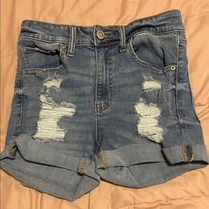 Aeropostale Ripped Blue Jean Shorts